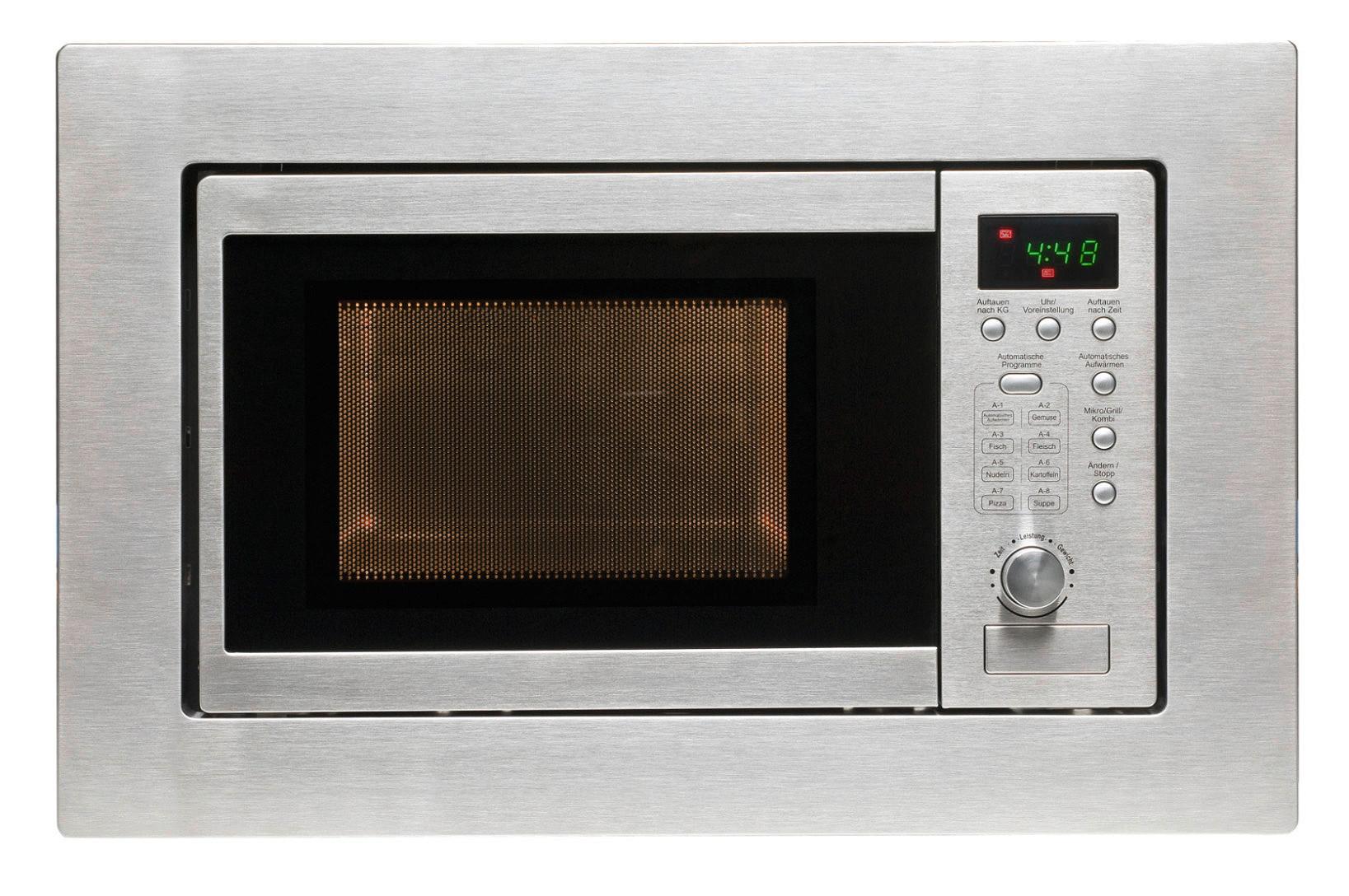 Mikrowelle Emw20g Edelstahl 800 W 5 Leistungsstufen - Edelstahlfarben, KONVENTIONELL, Glas/Kunststoff (59,5/38,2/34,3cm)