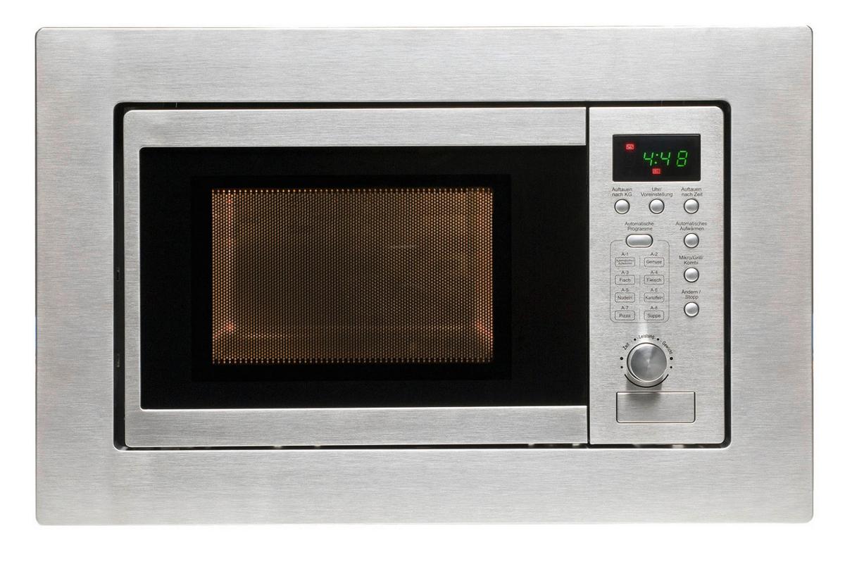 Mikrowelle Emw20g Edelstahl 800 W 5 Leistungsstufen - Edelstahlfarben, KONVENTIONELL, Glas/Kunststoff (59,5/38,2/34,3cm)