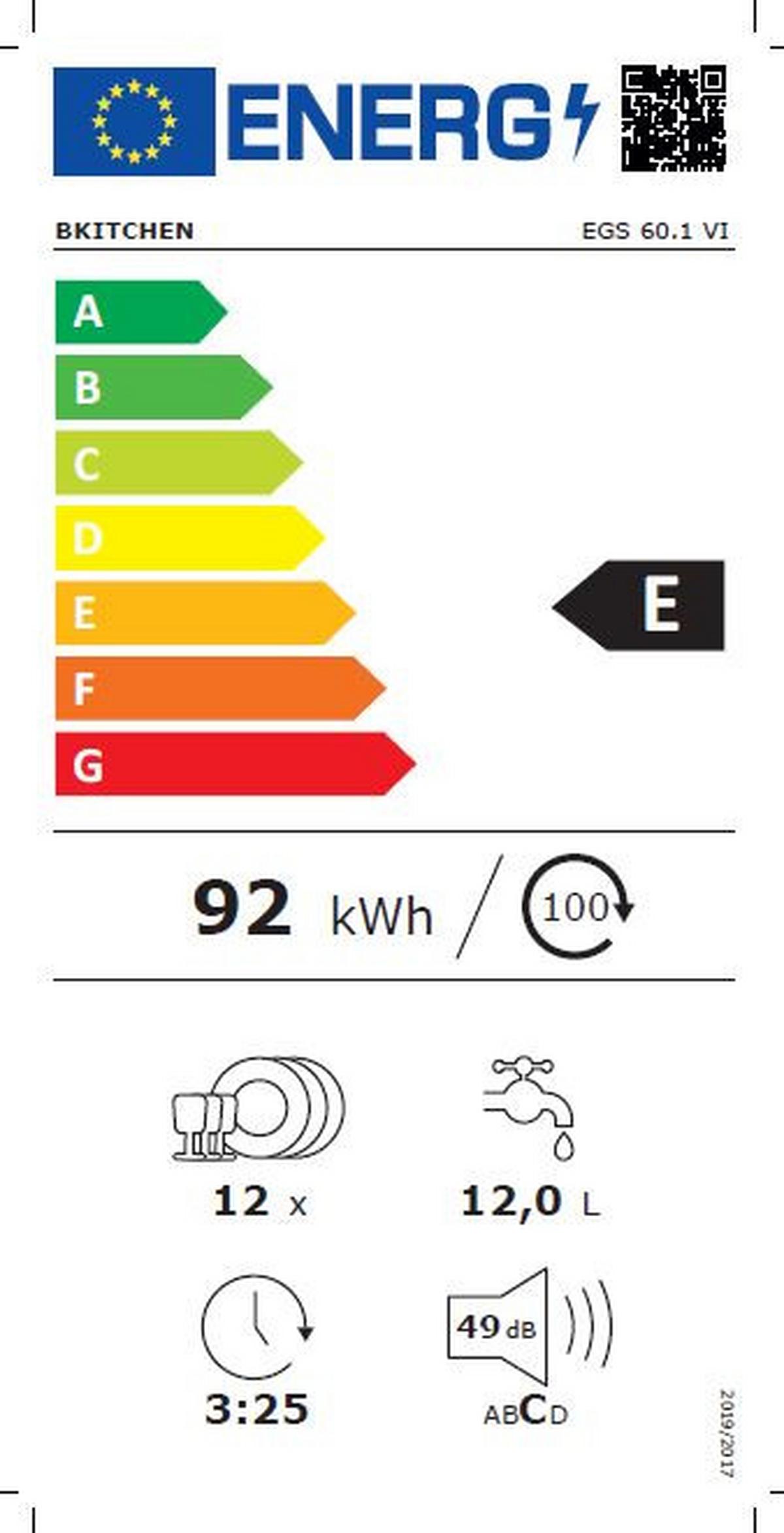 Geschirrspüler Egs 60.1 Vi Grau - Grau, Basics, Kunststoff (59,8/82/55cm)