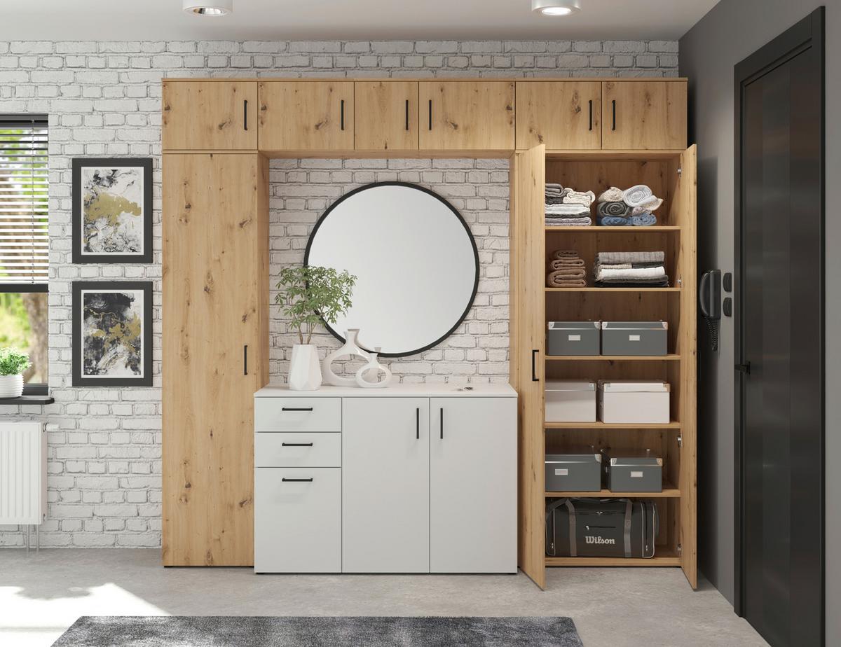 Szekrény Multistauraum - Artisan tölgy, Modern, faalapú anyag (80/195/40cm) - Carryhome