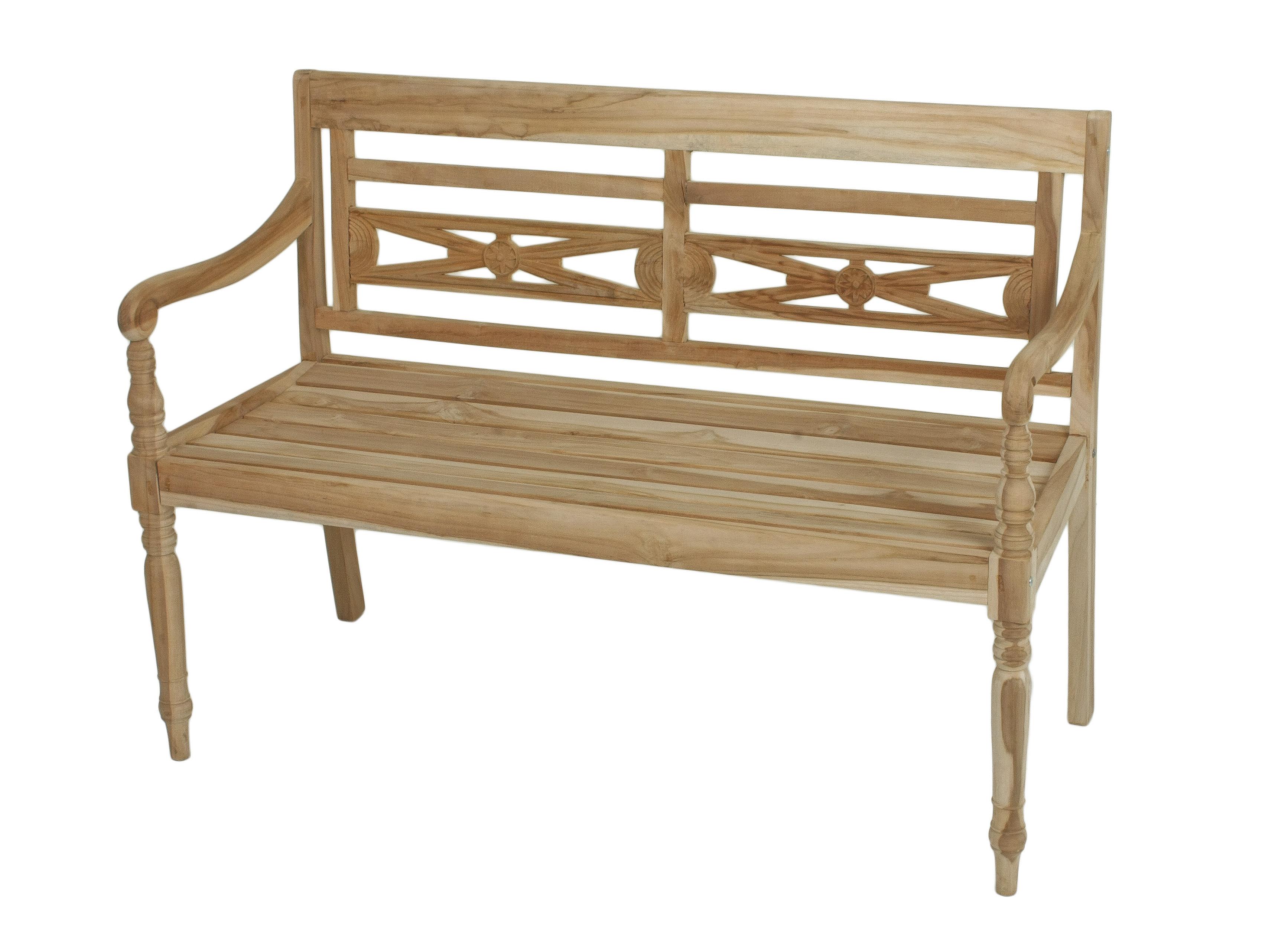 Gartenbank Echtholz Teak 2-Sitzer Sumatra - Naturfarben, Basics, Holz (120/86/55cm) - Gardenson