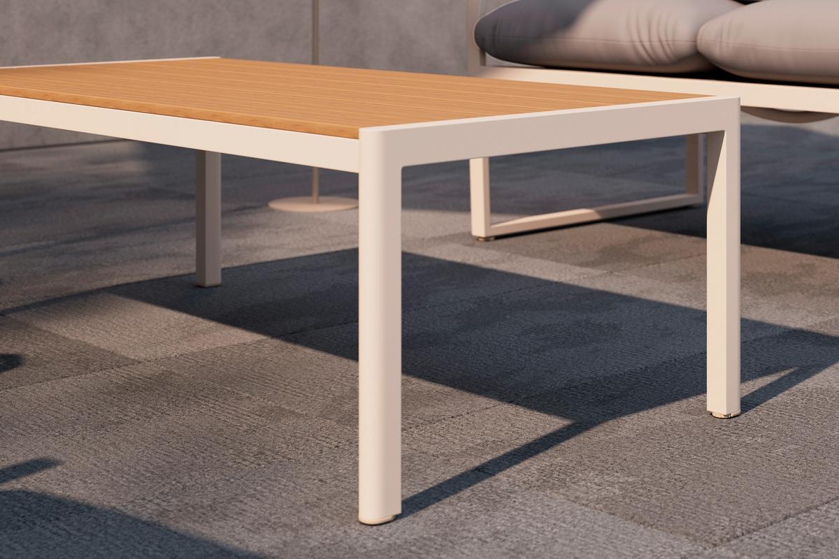 TERASOVÁ SEDACÍ SOUPRAVA FLORENZ 1 - barvy teak/světle šedá, Moderní, kov/textil - Mömax
