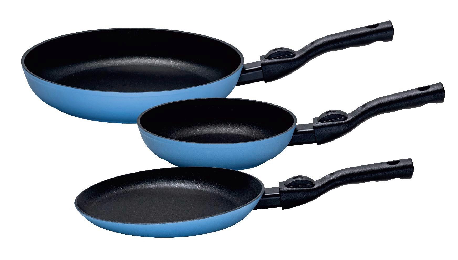 PFANNENSET 3510-362 CERAMIC COLOR - Blau, Basics, Metall (20+28+25cm) - Kelomat
