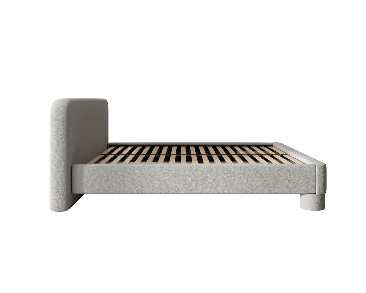 Polster Bett Bill 120 Creme LF: 120x200 cm - Schwarz/Grau, MODERN, Textil/Metall (140/200cm) - MID.YOU