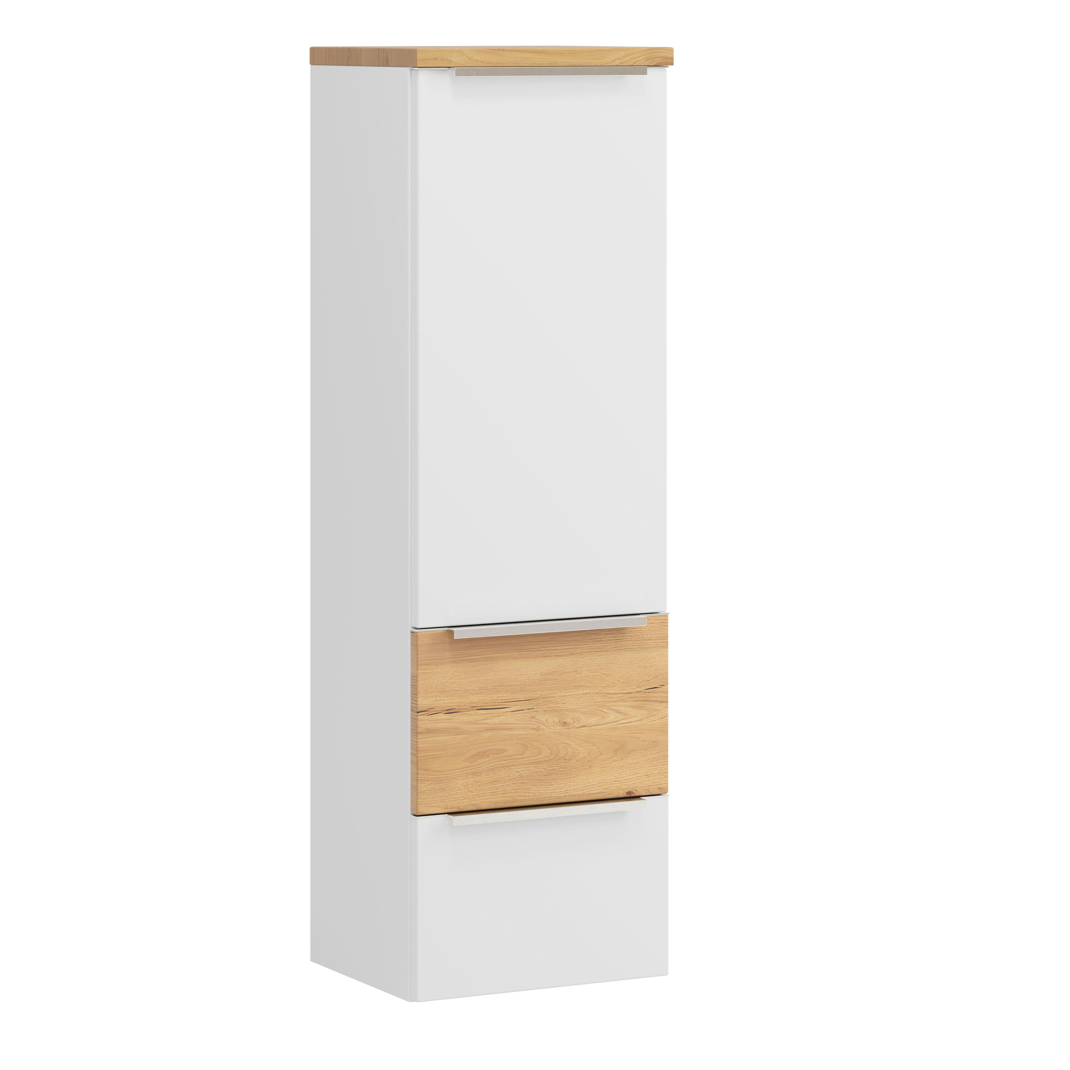 Midischrank Verona Weiß/Wildeiche B: 40cm - Wildeiche/Weiß, Trend, Holzwerkstoff (40/130/35cm) - Held