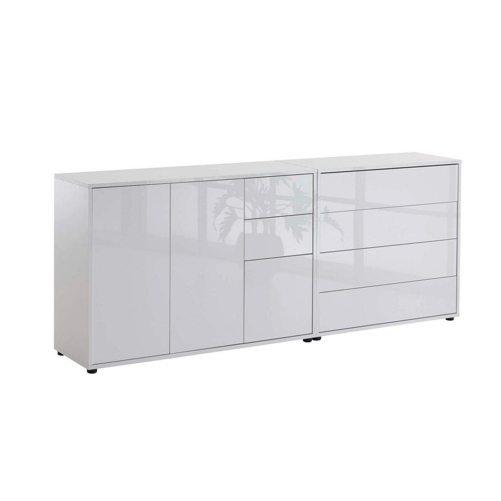 Sideboard Mailand 9 B: 184,5 cm Weiß