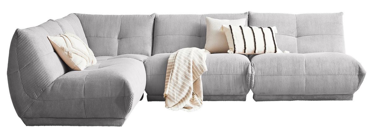 Ecksofa Giselle - Grau, Trend, Textil (210/315cm) - Livetastic