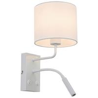 NÁSTENNÉ SVIETIDLO DOUBLE - biela, Konventionell, kov/textil (31/18/33cm) - Mömax