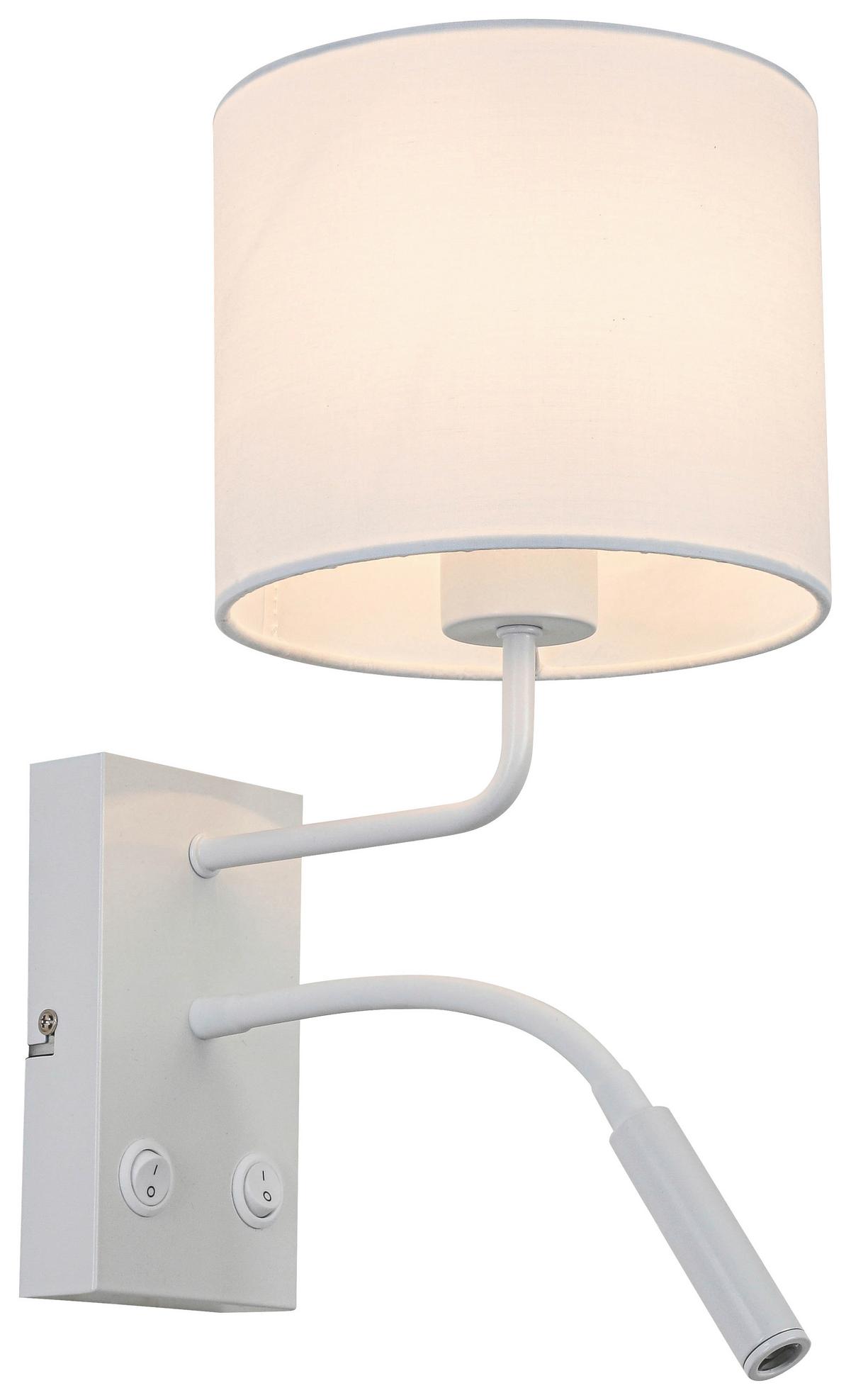 NÁSTENNÉ SVIETIDLO DOUBLE - biela, Konventionell, kov/textil (31/18/33cm) - Mömax