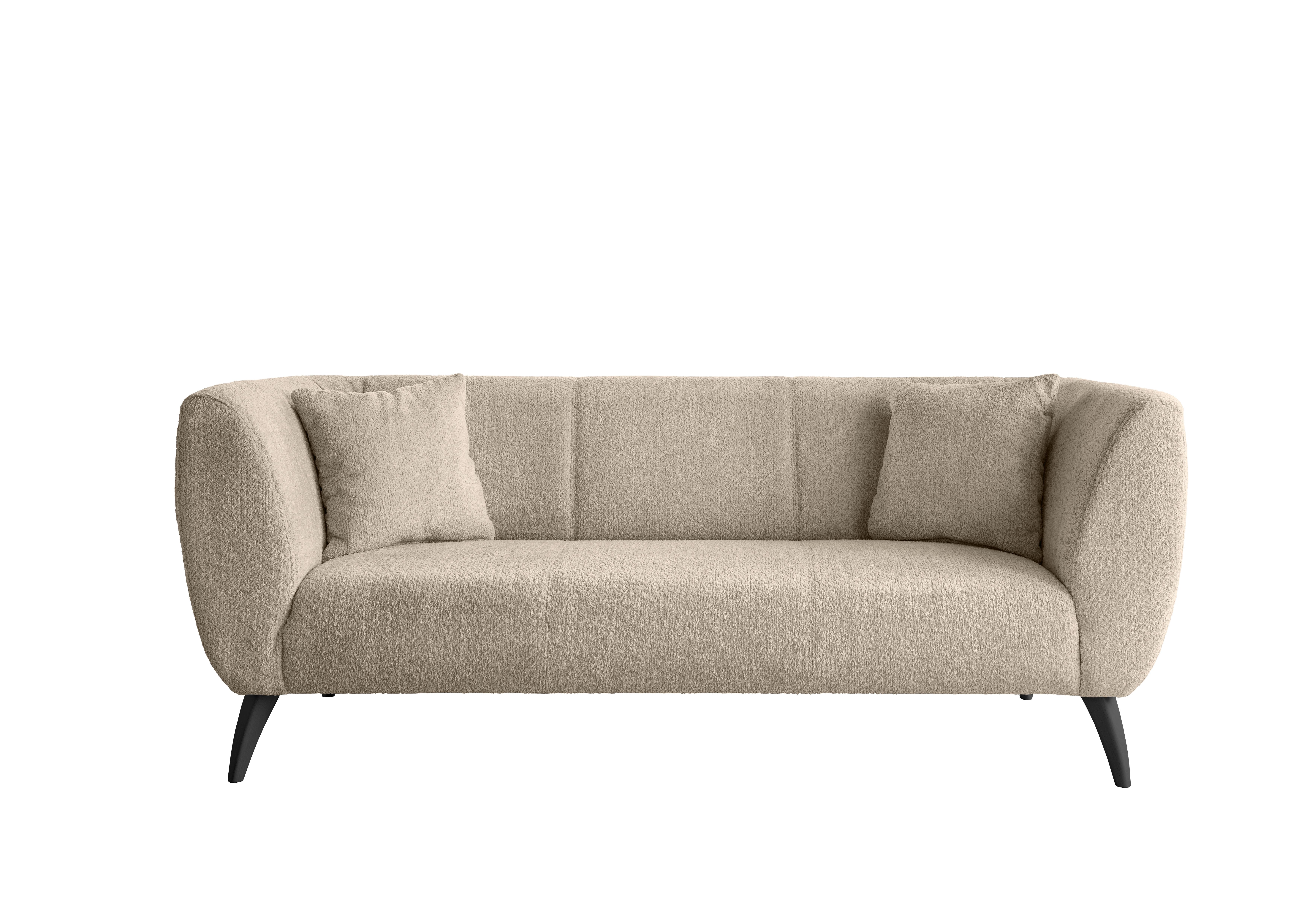 3-Sitzer-Sofa Colori Beige Rücken Echt - Beige/Schwarz, MODERN, Textil (208/83/88cm) - MID.YOU