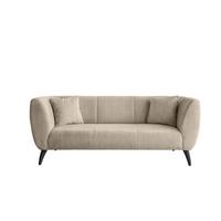 3-sitzer-sofa Colori Beige Rücken Echt - Beige/Schwarz, MODERN, Textil (208/83/88cm) - MID.YOU