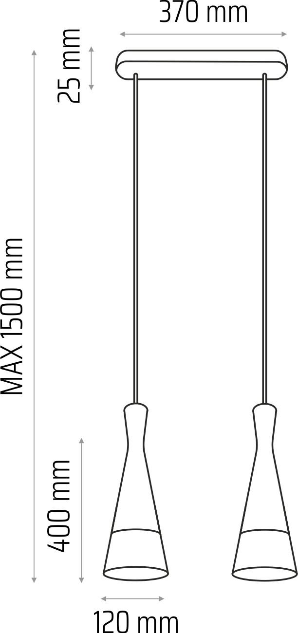 Pendelleuchte 8511245 Vegas2, 2-Fl, Eiche - Eichefarben/Weiß, Natur, Holz/Textil (37/150cm)