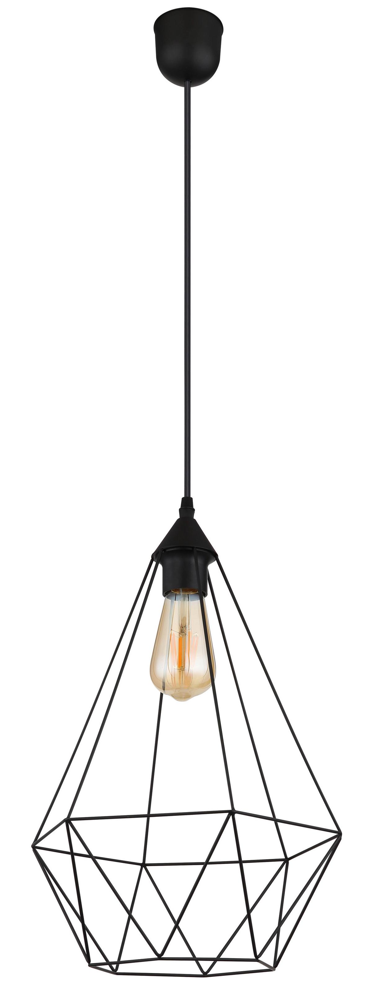 Hängeleuchte 15745h1 - Schwarz, Design, Textil/Metall (30/120cm) - Globo