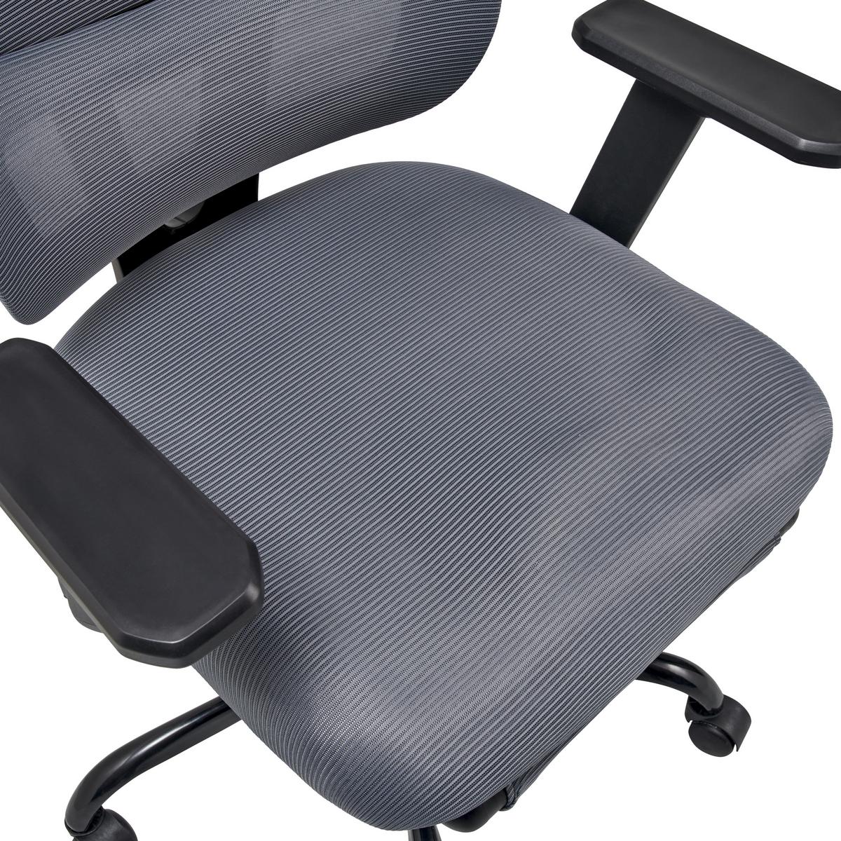 Drehstuhl Parma - Schwarz/Grau, MODERN, Kunststoff/Textil (65/115-123/68cm) - Livetastic