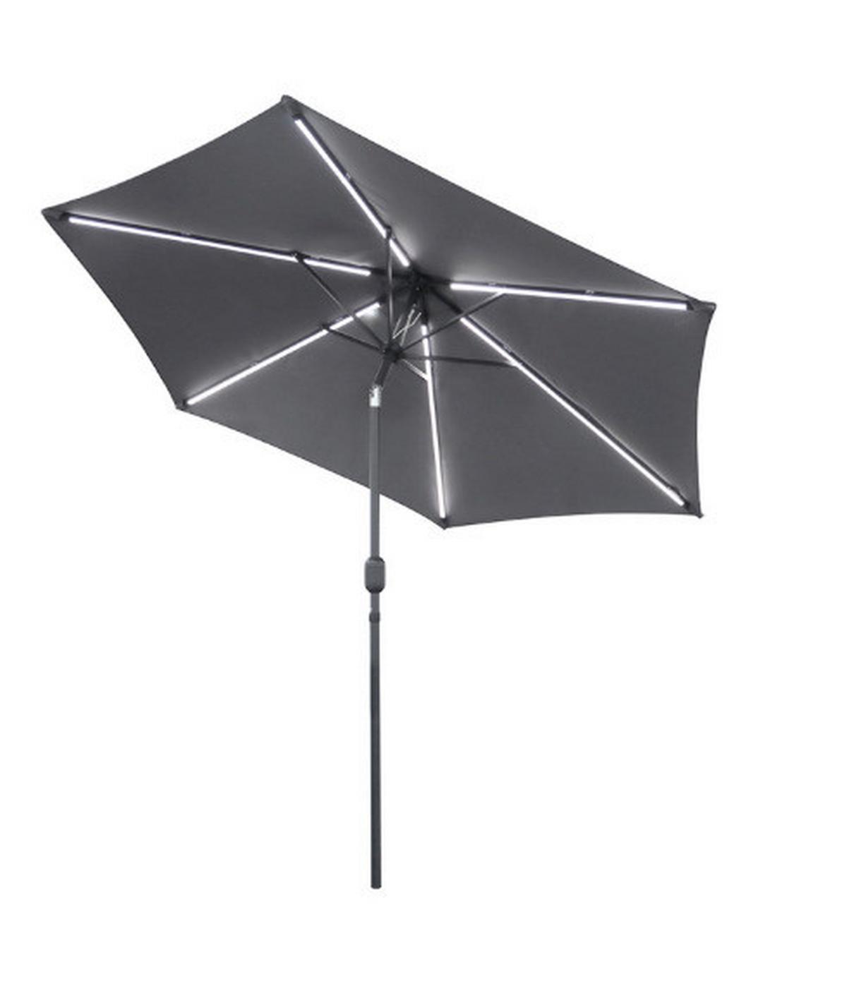 Napernyő Led-el Átmérő Kb. 270cm - sötétszürke, Modern, textil/fém (270cm) - Beldano