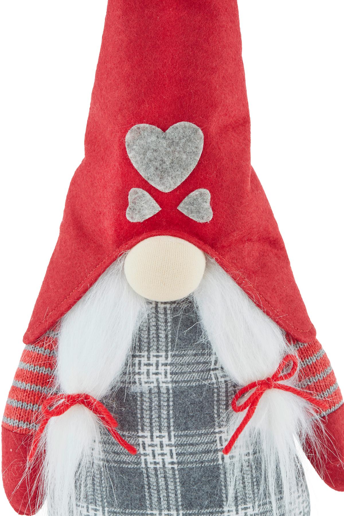 Wichtelfigur Textil/ Kunststoff H: 56-68 Cm - Rot/Weiß, Basics, Kunststoff/Textil (18/56-70/11,5cm) - Luca Bessoni