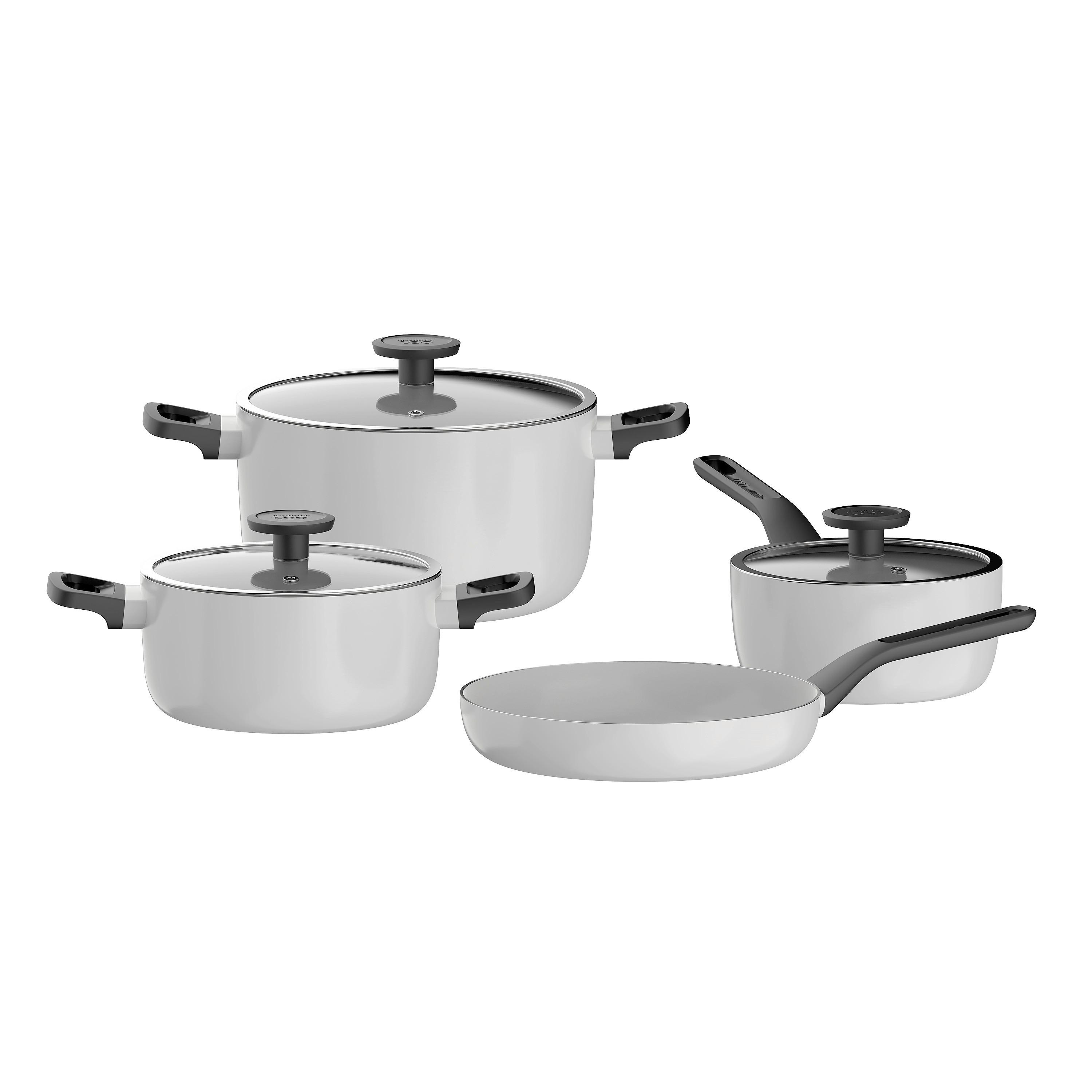 Kochtopfset 7-Teilig Grau - Grau, Basics, Metall (56.30/38.2/18cm)