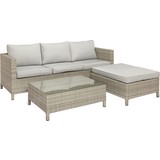 Loungegarnitur Kreta - Klar/Beige, MODERN, Glas/Kunststoff - Luca Bessoni