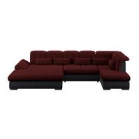 Wohnlandschaft Madera Rubinrot S: 358x212 cm - Anthrazit/Rot, KONVENTIONELL, Kunststoff/Textil (190/358/212cm)