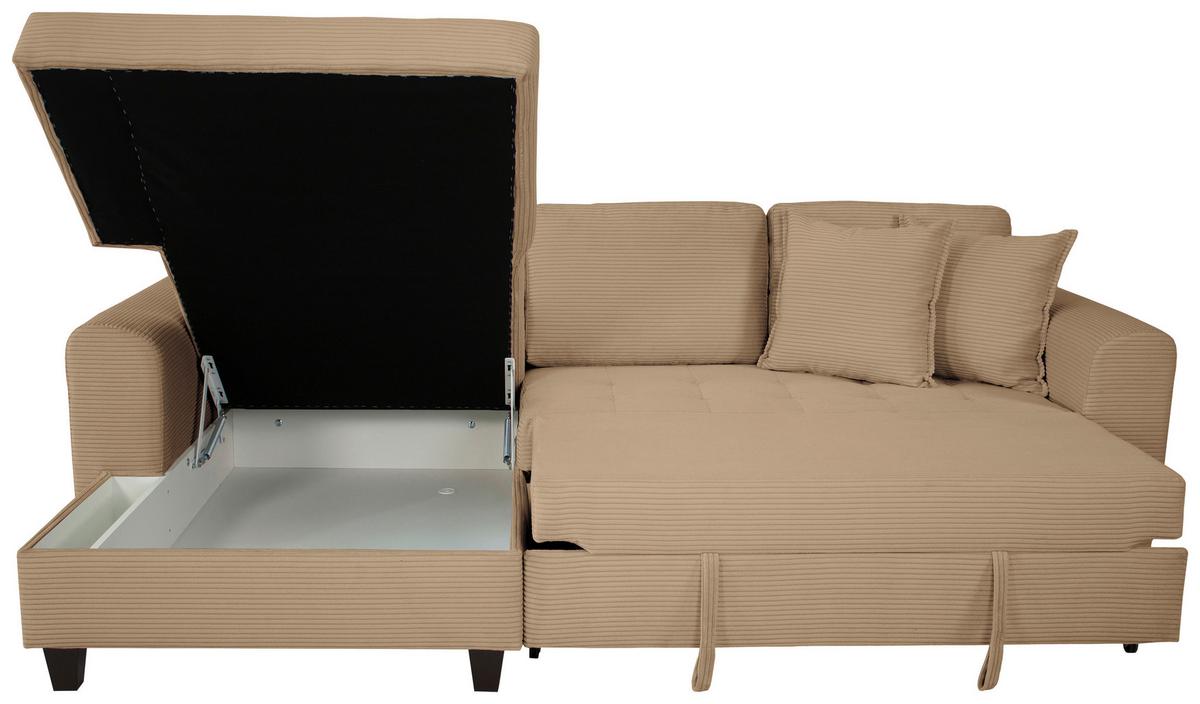 Ecksofa Moritz Karamell S: ca. 155x265 cm - Beige, Trend, Textil (155/265cm)