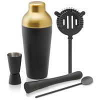 KOKTEJLOVÁ SADA GLAMOUR - černá/barvy zlata, Moderní, kov/plast - Premium Living