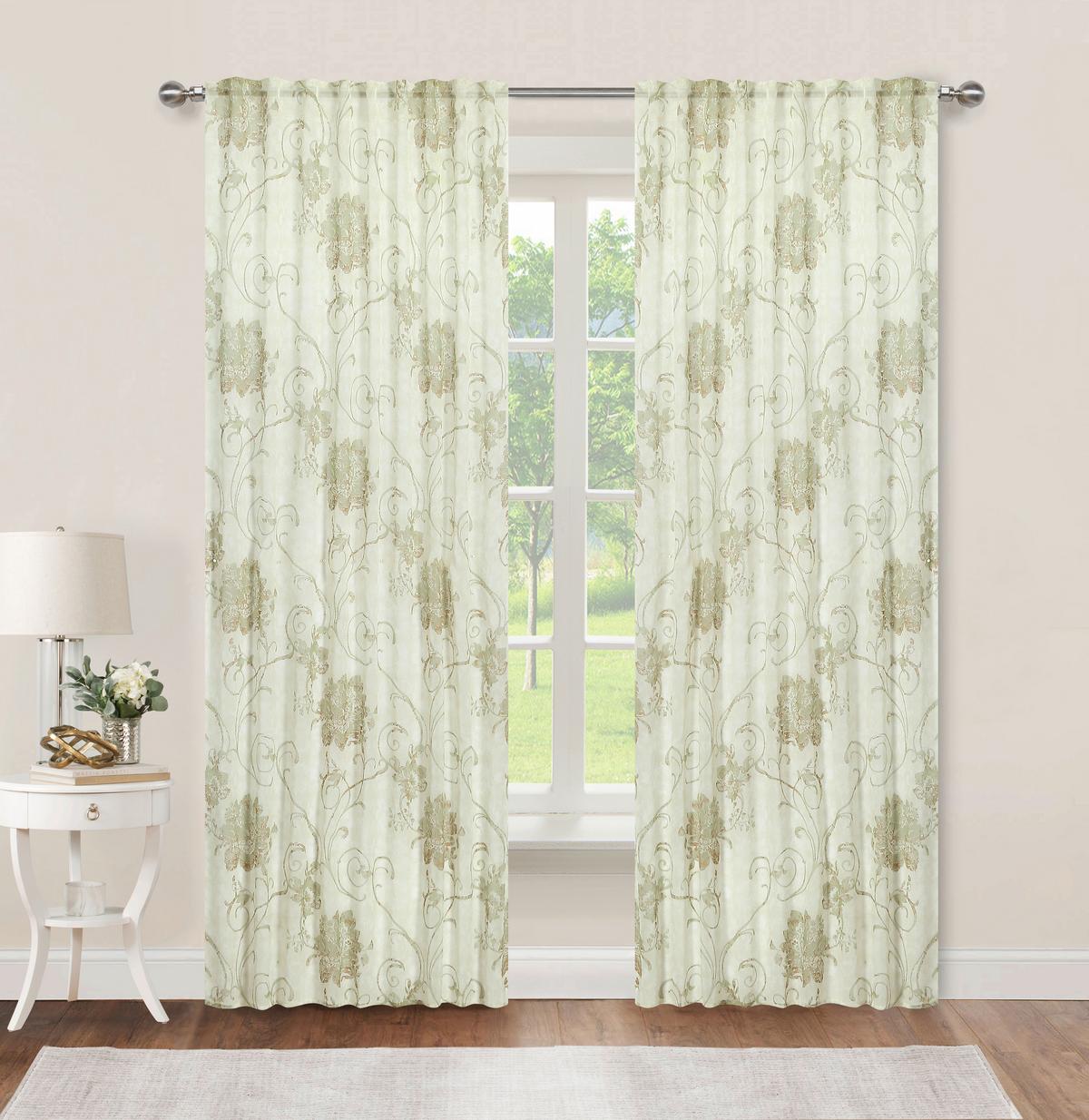 Vorhang mit Band Sarah 140x245 cm Grün - Grün, ROMANTIK / LANDHAUS, Textil (140/245cm) - James Wood