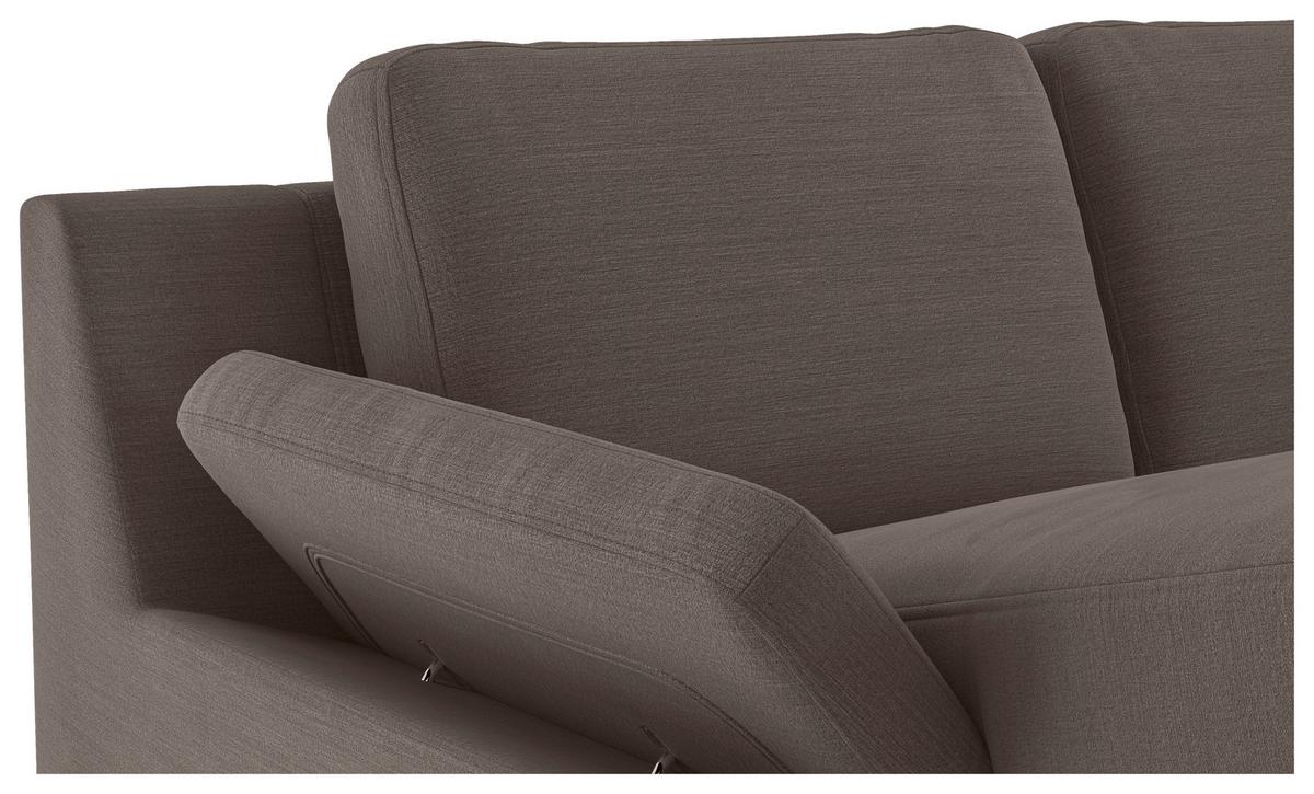 Wohnlandschaft Boom, Dunkelgrau 156x309x204 - Taupe/Schwarz, KONVENTIONELL, Textil (156/309/204cm) - Cotta