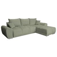 ECKSCHLAFSOFA Ramon, Mintgrün S:296x182cm - Chromfarben/Beige, Trend, Textil (296/182cm)