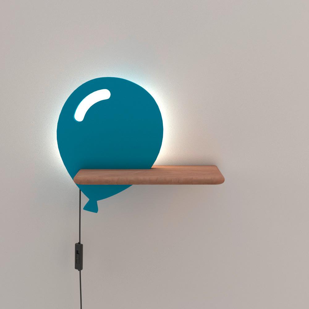 Wandleuchte 21-85115 Baloon - Hellblau, KONVENTIONELL, Holz/Holzwerkstoff (31/12/26cm)