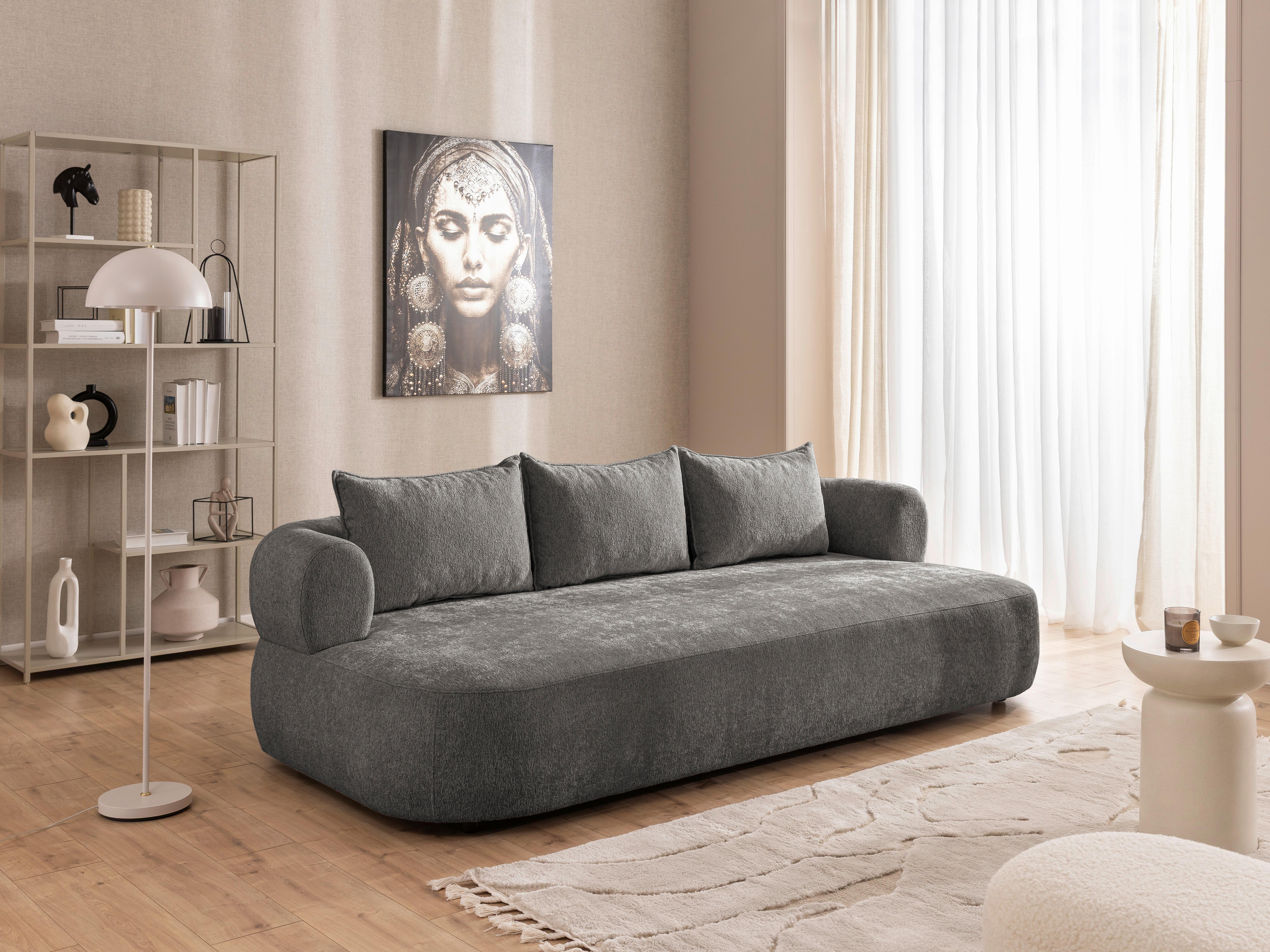 Bigsofa Ferro Anthrazit B: 240 Cm - Anthrazit/Schwarz, Design, Textil (240/76/122cm) - Livetastic