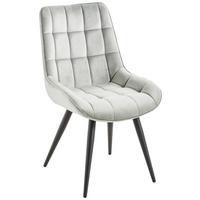 Schalenstuhl Marion Grau Samt Gepolstert - Schwarz/Grau, MODERN, Textil/Metall (53,5/90/62cm) - MID.YOU