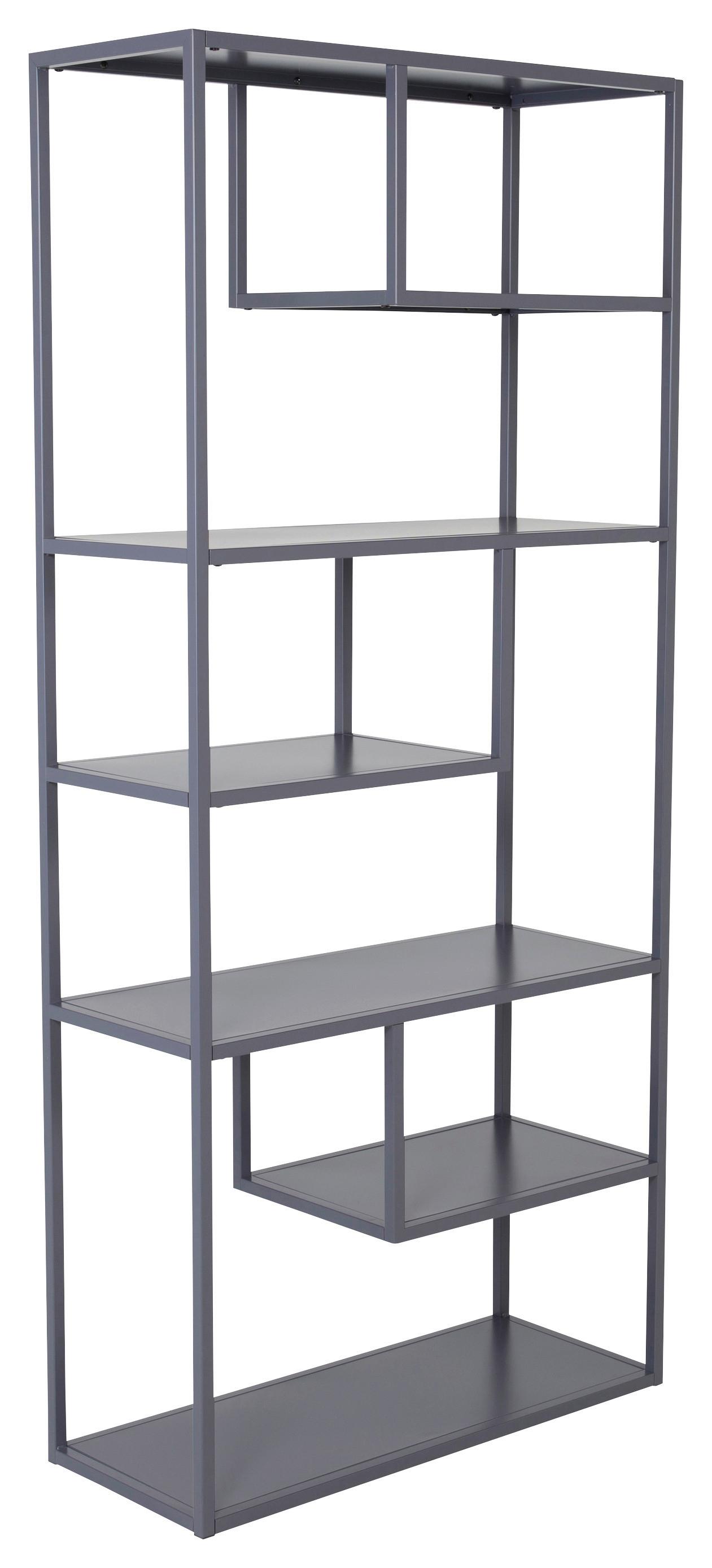Bücherwand Staal - Hellgrau, Design, Metall (85/188/35cm) - Livetastic