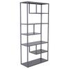 Bücherwand Staal - Hellgrau, Design, Metall (85/188/35cm) - Livetastic