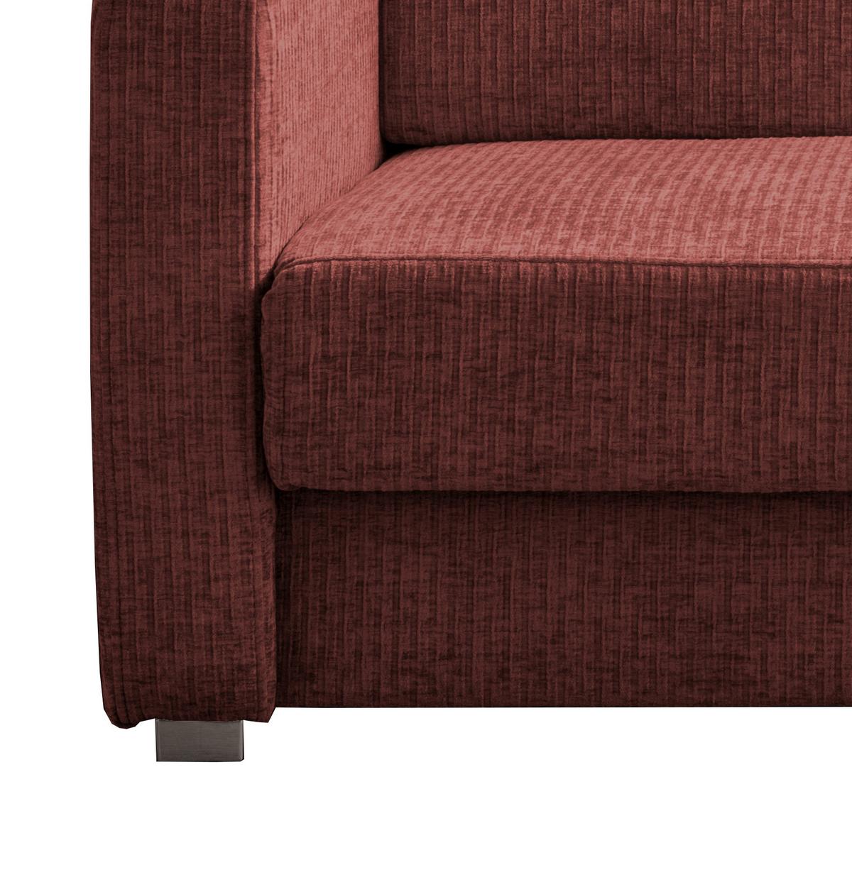 Schlafsofa Mia Mikrofaser, Koralle, B: 159 cm - Chromfarben/Koralle, Basics, Textil (159/88/87cm) - Livetastic