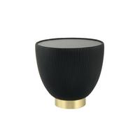 Beistelltisch Jokai 125 Schwarz - Goldfarben/Schwarz, Design, Textil/Stein (47/45cm) - Kayoom