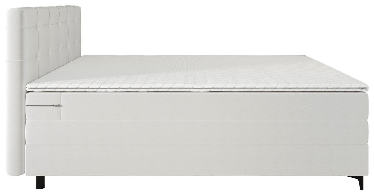 Boxspringbett Mitto mit Topper 180x200 cm - Beige/Schwarz, KONVENTIONELL, Textil/Metall (180/200cm)
