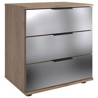 Éjjeliszekrény Saigon 52/58 Cm - tölgyfa színű/fekete, Modern, faalapú anyag/Üveg (52/58/38cm) - MID.YOU