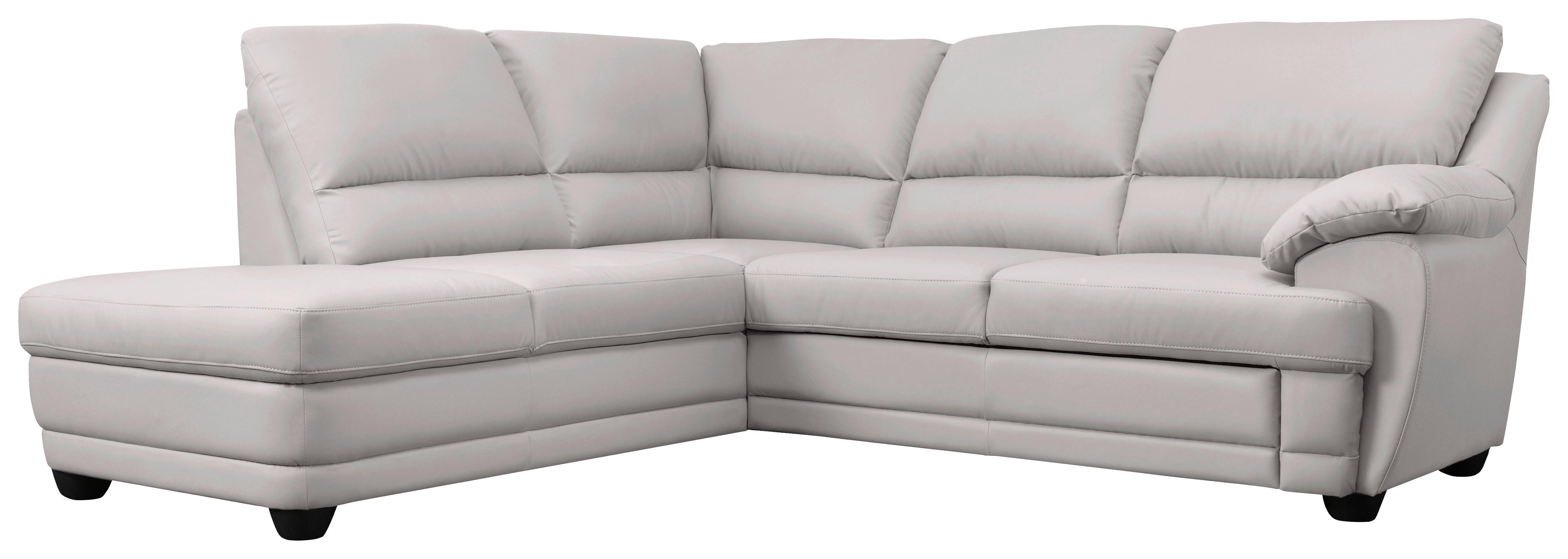 Ecksofa Nebolo Hellgrau Lederlook - Hellgrau, Design, Textil (225/245cm) - Livetastic