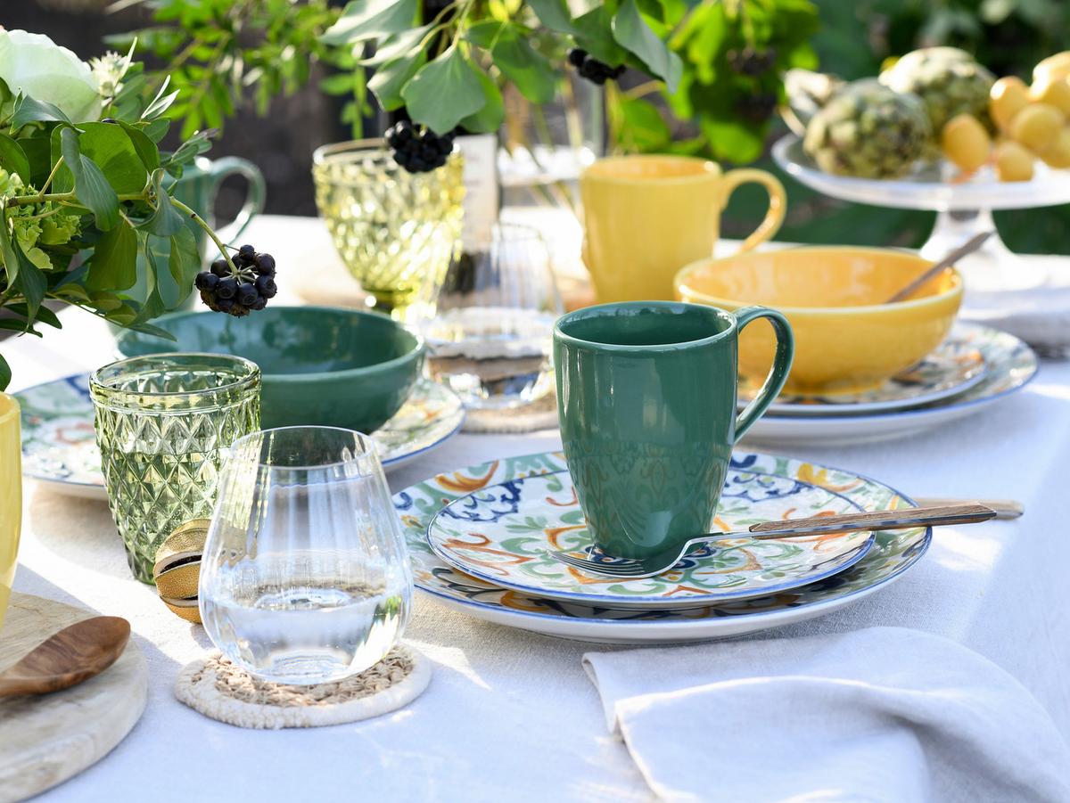 Kombiservice Giardini bunt Steinzeug, 16 -Teilig. - Multicolor, Basics, Keramik - Creatable