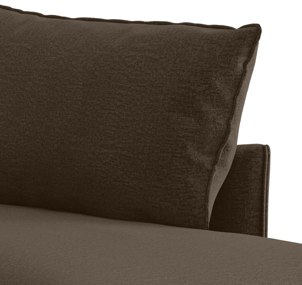 Ecksofa Samos Braun S: 267x204 Cm - Edelstahlfarben/Braun, Design, Textil (267/204cm) - Livetastic