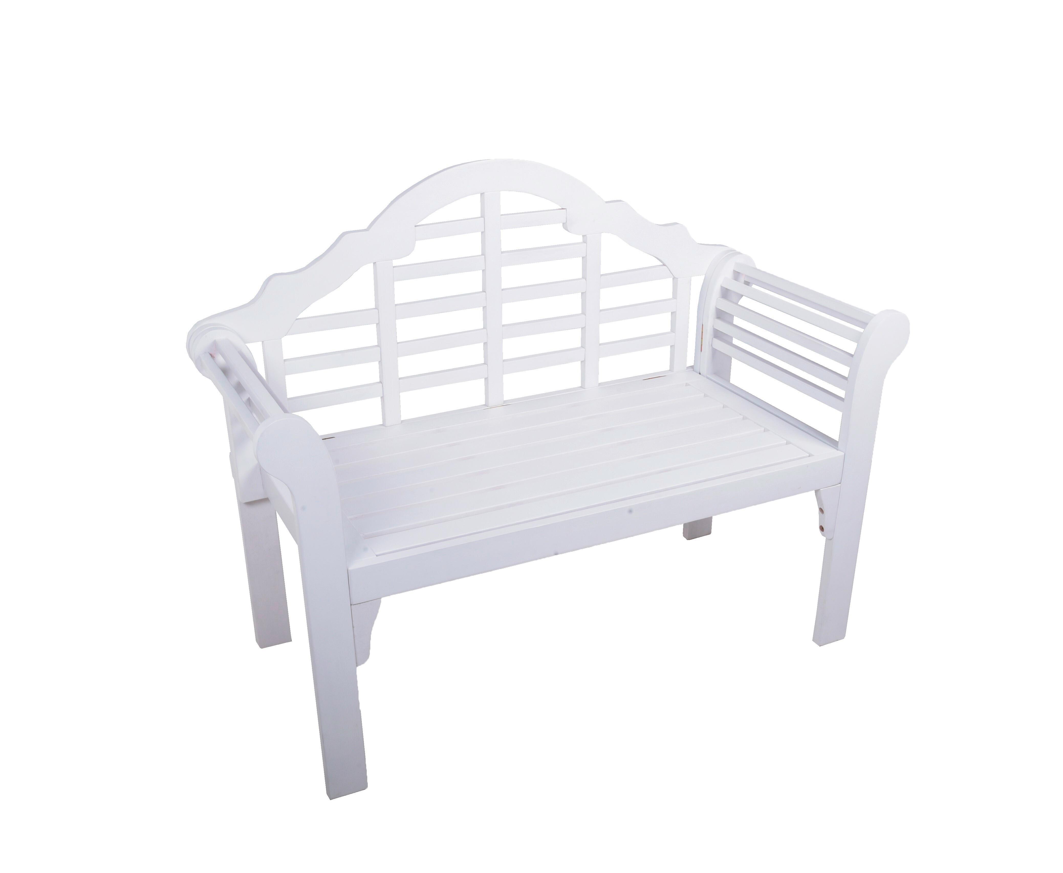 Gartenbank Holz Pattaya 2-Sitzer - Weiß, MODERN, Holz (54/95/124cm) - Gardenson