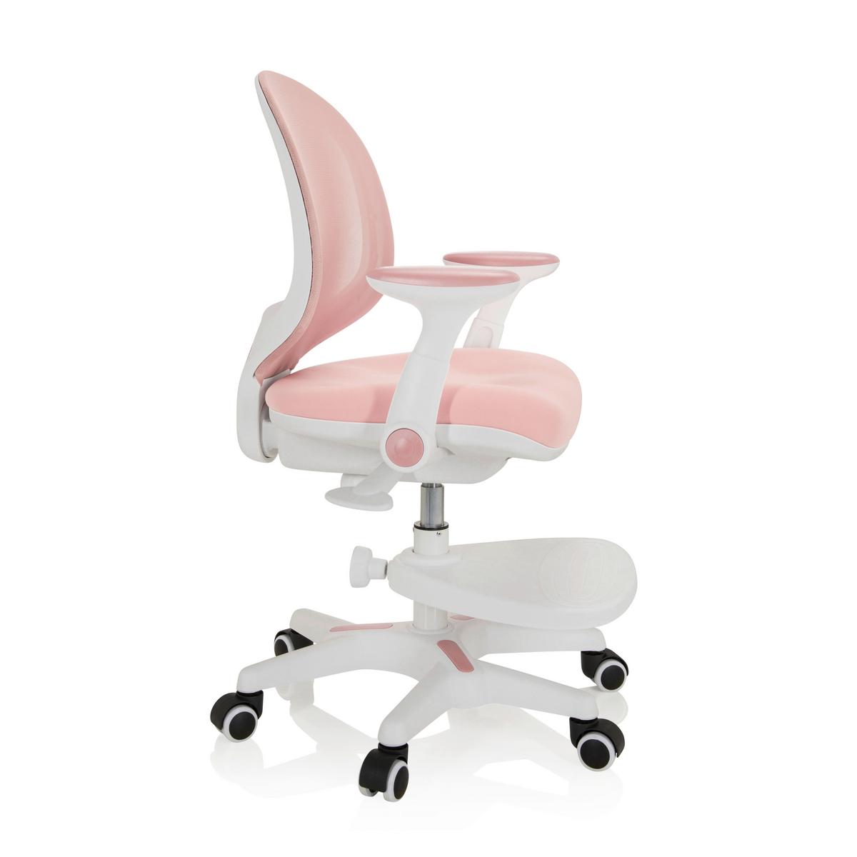 Jugenddrehstuhl Kid Ergo Rosa/weiß Bis 80 Kg - Rosa/Weiß, MODERN, Kunststoff/Textil (56/89/52cm) - MID.YOU