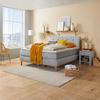Boxspringbett mit Topper 180x200 cm Moon - Eichefarben/Grau, Trend, Holz/Textil (180/200cm) - Luca Bessoni