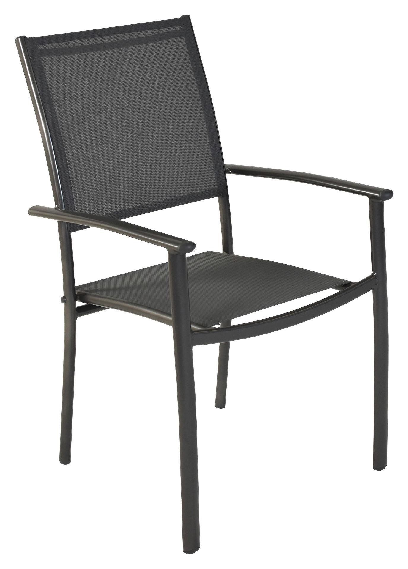 Stapelsessel Milano - Graphitfarben/Grau, MODERN, Textil/Metall (57/90/56cm) - Gardenson