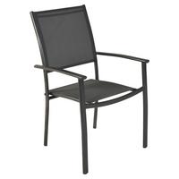 Stapelsessel Milano - Graphitfarben/Grau, MODERN, Textil/Metall (57/90/56cm) - Gardenson