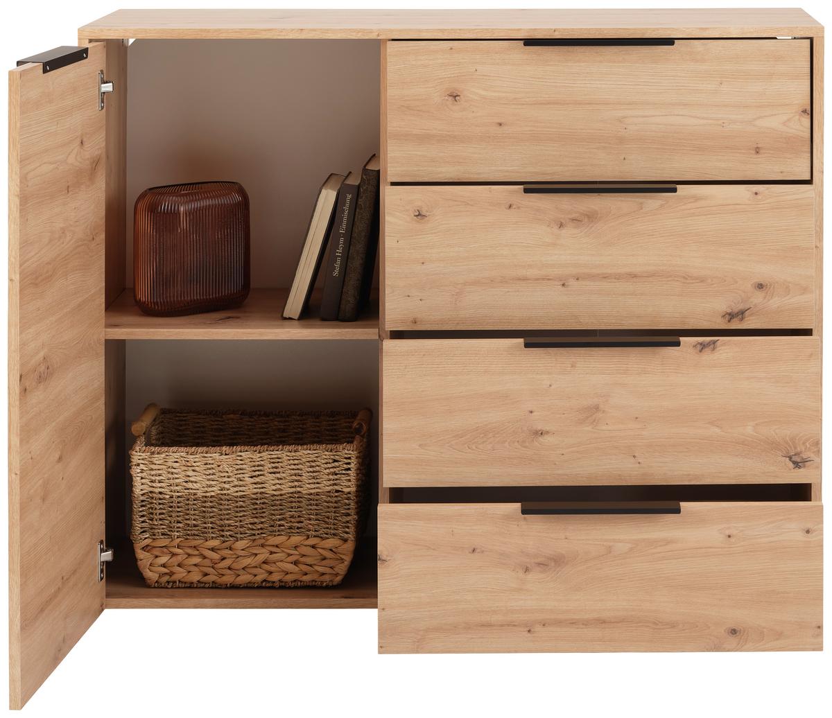 Kommode, Eichefarben Sion 1 - Eiche Artisan, MODERN, Holzwerkstoff (114,6/93,4/38cm)