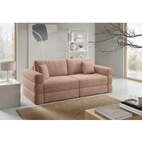 Schlafsofa Terazzo Rosa B: 254cm - Schwarz/Rosa, Design, Textil (254/93/167cm) - Livetastic