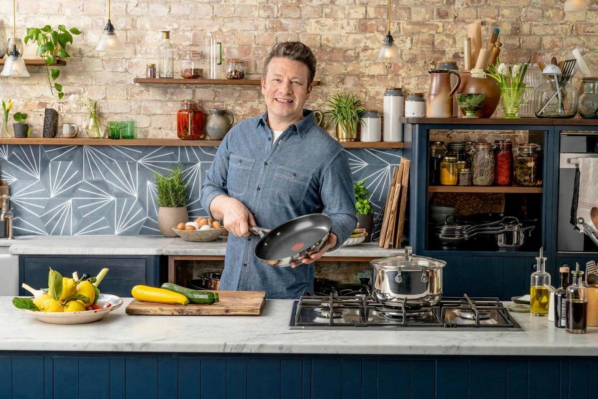 PFANNENSET JO PFANNEN-SET 24/28 - Edelstahlfarben/Schwarz, Basics, Metall - Jamie Oliver