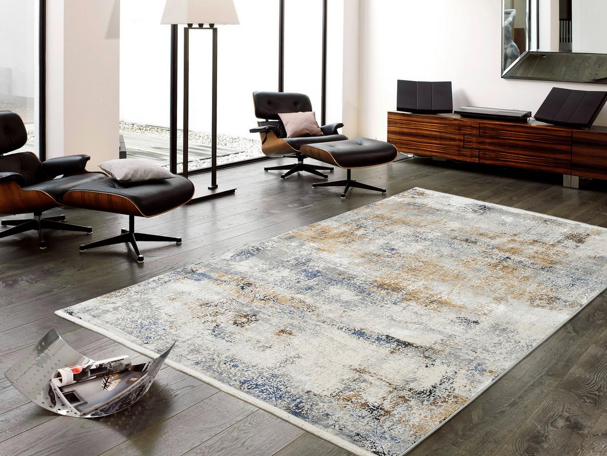 Webteppich Le Mans 04 Grau/Schwarz 67x130 cm - Schwarz/Grau, Design, Textil (67/130cm) - Dieter Knoll