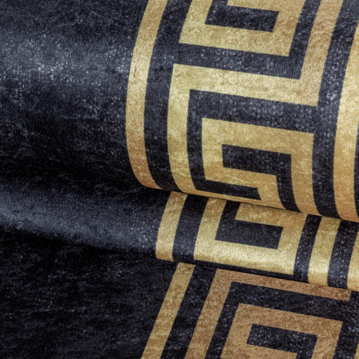 Flachwebteppich Fiesta - Goldfarben/Schwarz, Design, Textil (80/150cm) - Novel